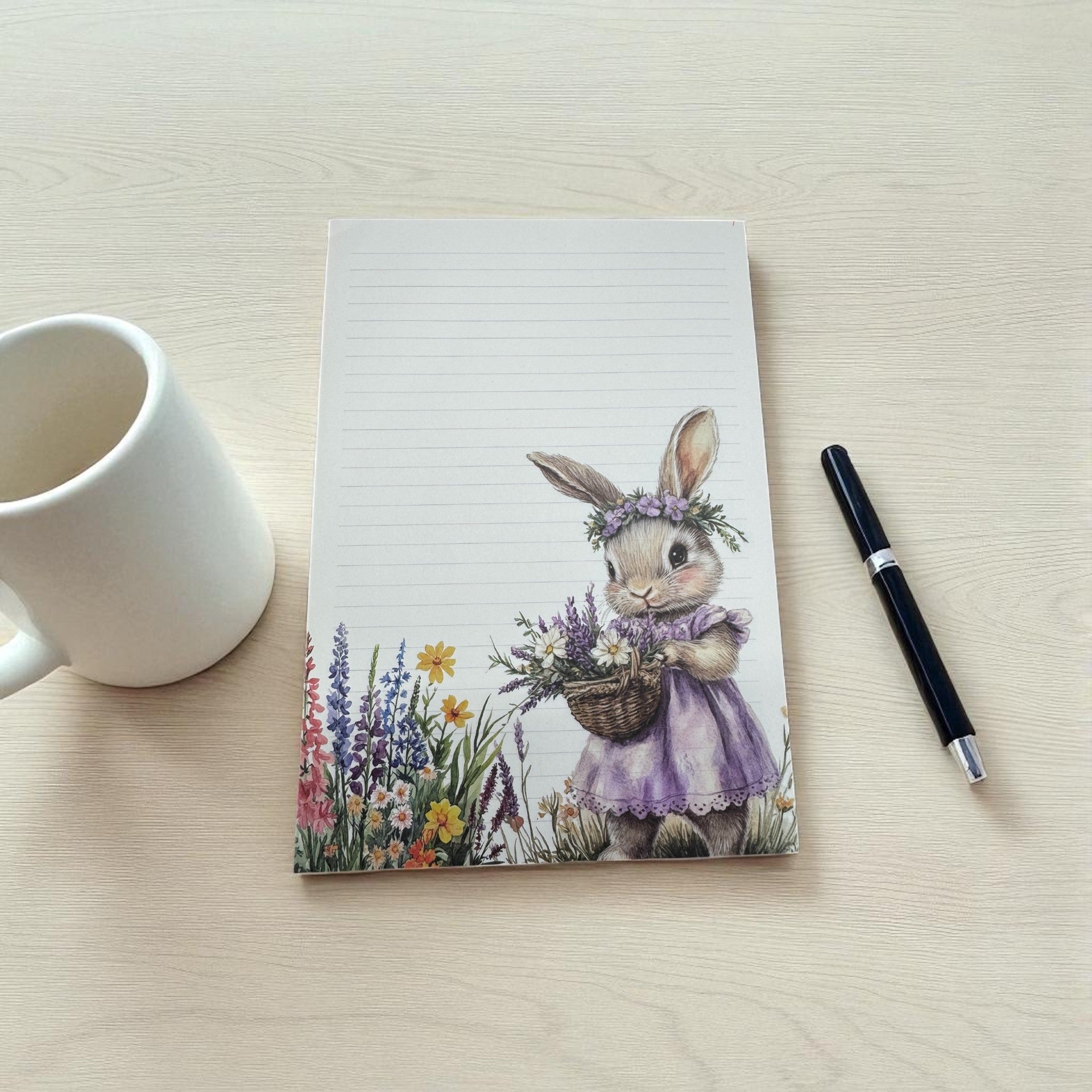 Lavender Bunny Writing Paper