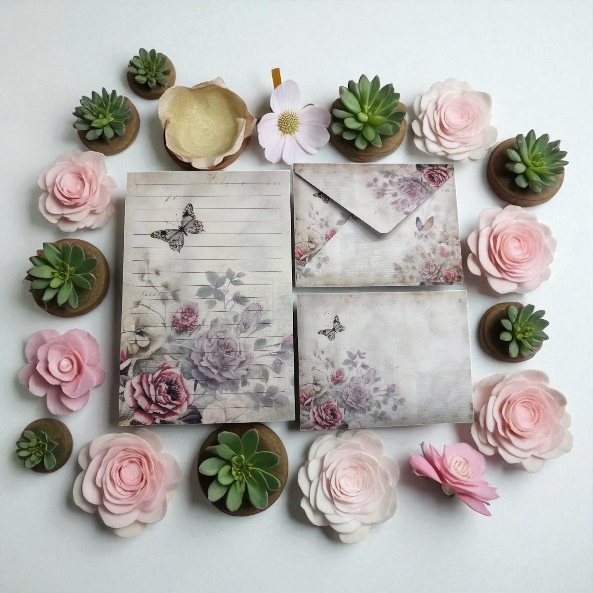 Butterfly & Blooms Vintage Writing Set
