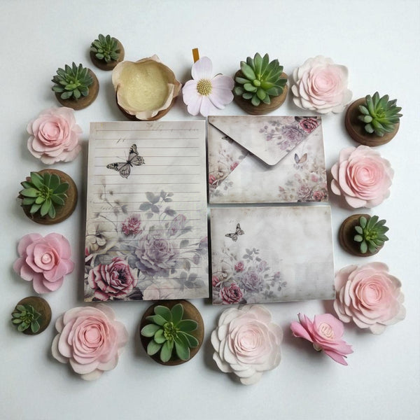 Butterfly & Blooms Vintage Writing Set