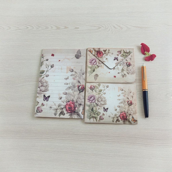 Rose Garden Butterfly Writing Set