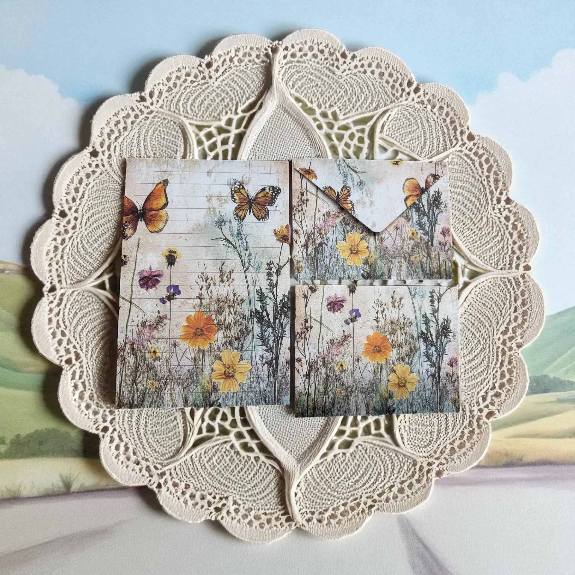 Golden Meadow Butterfly Writing Set