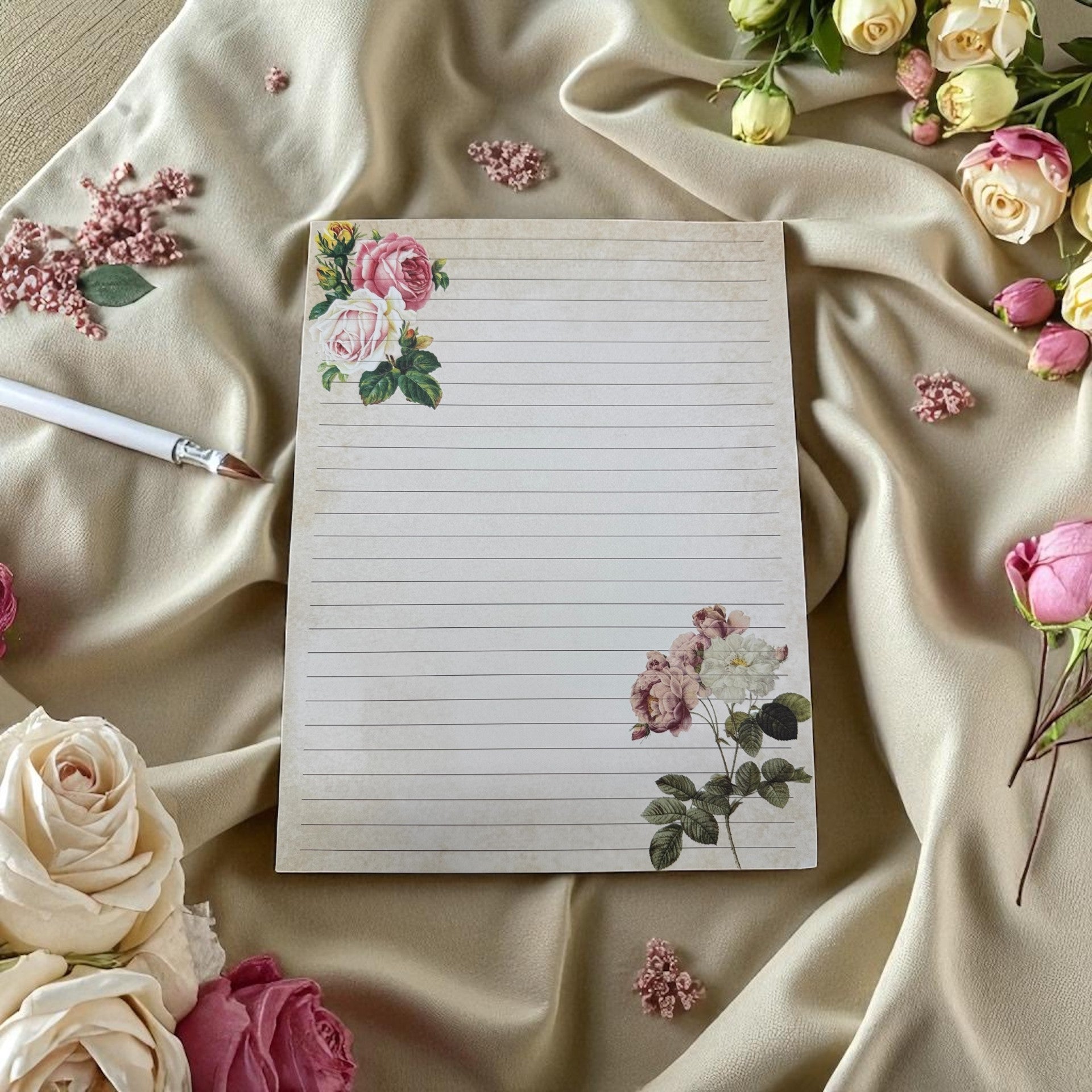 Heritage Rose Writing Paper
