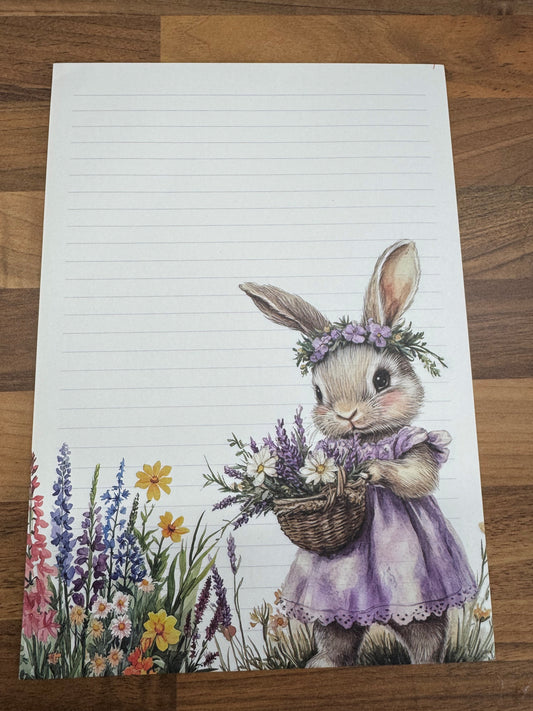 Lavender Bunny Writing Paper
