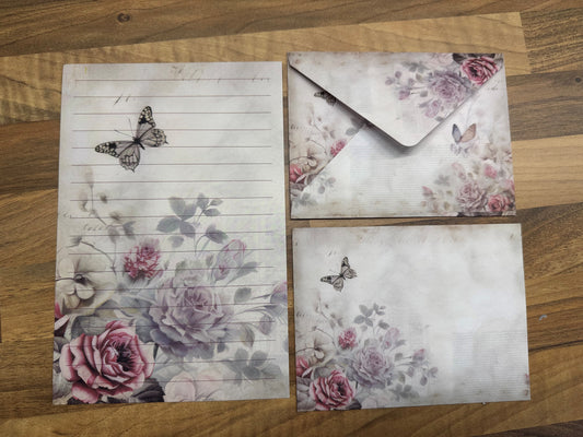 Butterfly & Blooms Vintage Writing Set